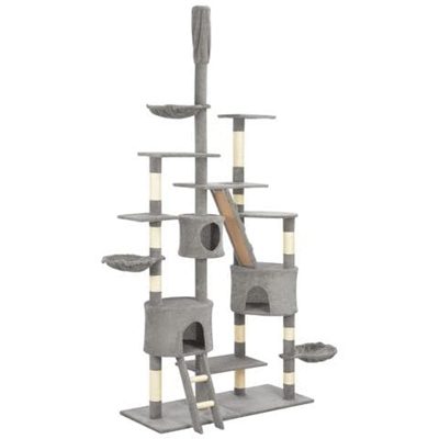 Albero Per Gatti Con Tiragraffi In Sisal Grigio 255 Cm