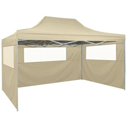 Gazebo Professionale Pieghevole Con 3 Pareti 3x4m Acciaio Crema características