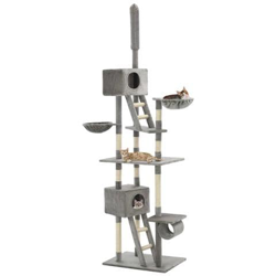 Albero Per Gatti Con Tiragraffi In Sisal 230-260 Cm Grigio precio