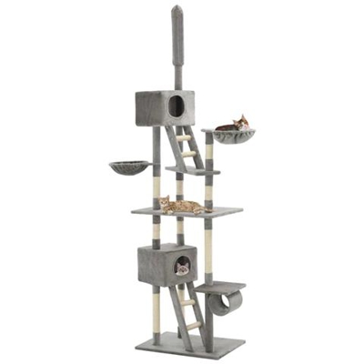 Albero Per Gatti Con Tiragraffi In Sisal 230-260 Cm Grigio