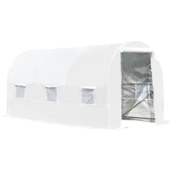 Serra Tunnel Con Struttura In Acciaio Zincato E Telo In Polietilene 6 Finestre Avvolgibili Bianco 4 X 2 X 2 M precio