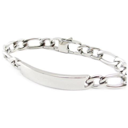 braccialetto con targhetta acciaio 'identité' 21 cm 8 mm - [ j0991] en oferta