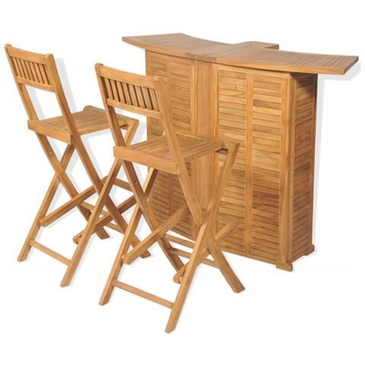 Set Da Bar Per Esterni 3 Pz In Legno Di Teak