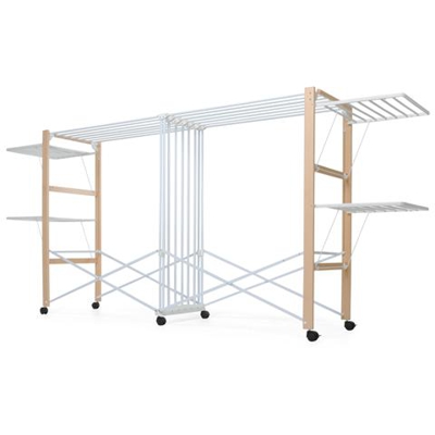 Stendibiancheria Allungabile Pieghevole 4 Ali - Modello Allungo Naturale