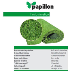 Prato erba sintetica verde in polietilene mod. Cricket 1x5 mt Papillon precio