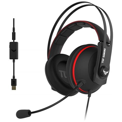 Cuffie Tuf Gaming H7 con Microfono Colore Nero / Rosso