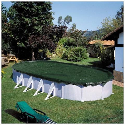 Copertura Invernale Per Piscina Ovale 725 Cm In Pvc Verde