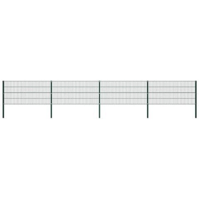 Pannello Di Recinzione Con Pali In Ferro 6,8x0,8 M Verde