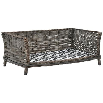 Cesta Per Cani Con Cuscino Grigio 90x54x35 Cm Salice Naturale