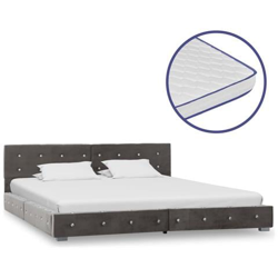 Letto Con Materasso Memory Foam In Velluto Grigio 180x200 Cm precio