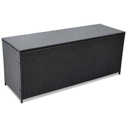 Contenitore Per Esterni In Polyrattan 150x50x60 Cm Nero en oferta