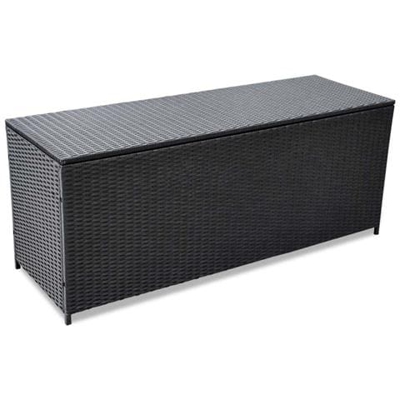 Contenitore Per Esterni In Polyrattan 150x50x60 Cm Nero