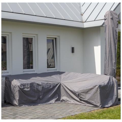 Copertura Set Divani da Esterno 320x255x70cm Sinistra Grigio