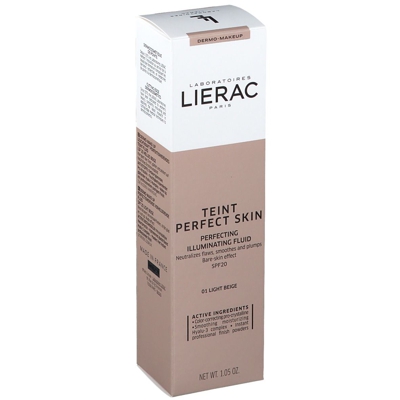 LIERAC TEINT PERFECT SKIN Fondotinta Fluido Perfezionatore Illuminante 01 Light Beige SPF20