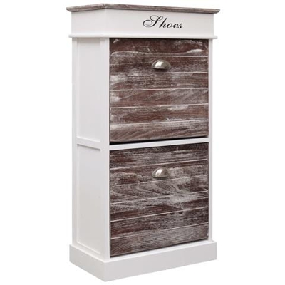 Scarpiera Marrone 50x28x98 Cm In Legno Di Paulownia