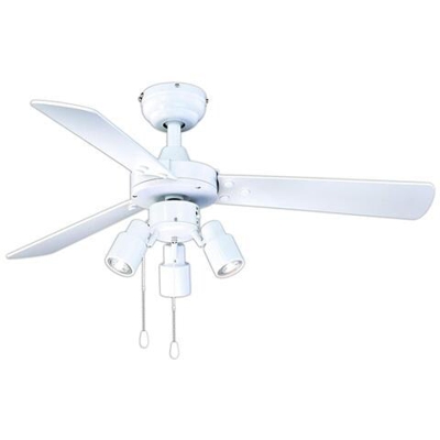 Ventilatore Con Luce Bianco 3 Pale Pino