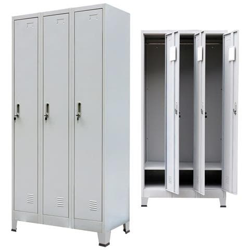 Armadio Con 3 Armadietti In Acciaio 90x45x180 Cm Grigio características