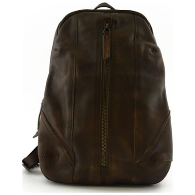 Zaino In Vera Pelle Con Schienale E Spalline Imbottiti Colore Moro - Pelletteria Toscana Made In Italy - Zaino