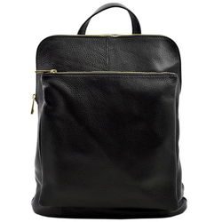 Zaino Tracolla In Vera Pelle Colore Nero - Pelletteria Toscana Made In Italy - Zaino en oferta