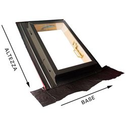 Lucernario Apertura Libro In Alluminio, Linea Best Con Vetrata Isolante 3-9-3, Interno Legno Abete, Ideale Per Uscita Sul Tetto, Finestra Da Tetto 55x78 (base X Altezza) en oferta