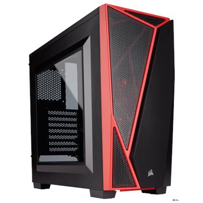 Case Carbide SPEC-04 Middle Tower ATX / Micro-ATX / Mini-ITX 1 Porta USB 3.0 Colore Nero / Rosso (Finestrato)