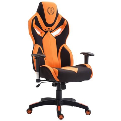 Sedia Racing Ufficio Fangio I Poltrona Gaming in Tessuto Altezza Regolabile con Braccioli I Sedia Gamer Ergonomica con Alto Schienale Nero Arancione