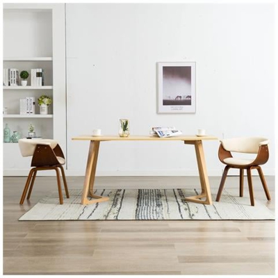 Sedie Da Pranzo 2 Pz Crema In Legno Piegato E Similpelle