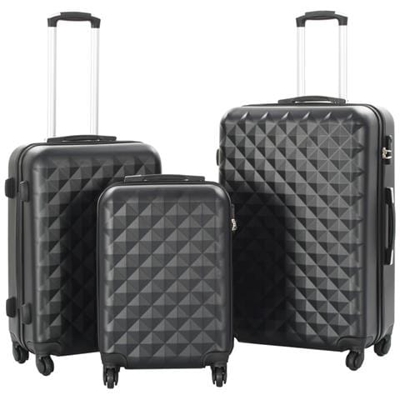 Set Trolley A Custodia Rigida 3 Pz Nero In Abs