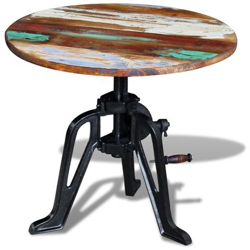 Tavolino In Legno Massello Anticato E Ghisa 60x (42-63) Cm precio