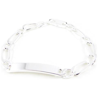 braccialetto con targhetta per argento per per gli uomini 'adam' - [ e2229]