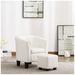 Poltrona A Pozzetto Con Poggiapiedi Bianca In Similpelle precio