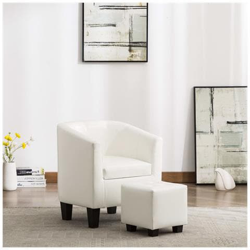 Poltrona A Pozzetto Con Poggiapiedi Bianca In Similpelle precio