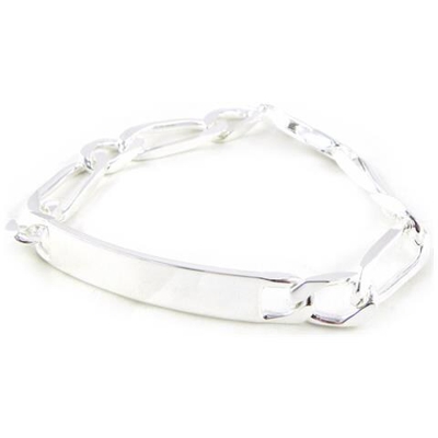 braccialetto con targhetta per argento per per gli uomini 'adam' figaro - [ g1287]