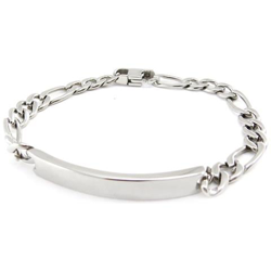 braccialetto con targhetta acciaio 'identité' 21 cm 6 mm - [ j0992] en oferta