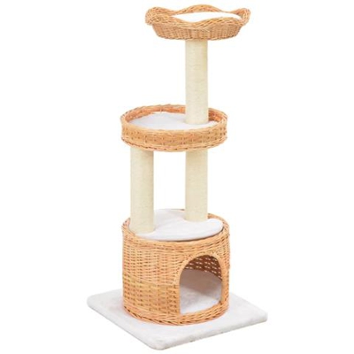 Albero Per Gatti Con Tiragraffi In Legno Di Salice Naturale