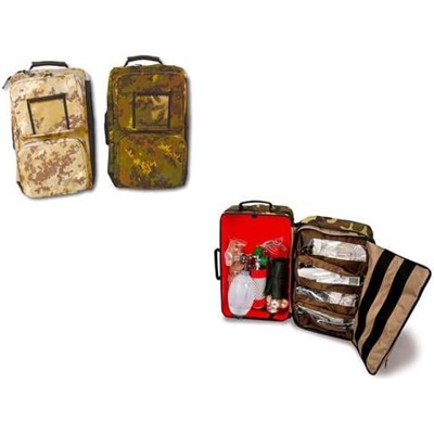 Zaino Di Soccorso - Modello Militare Deserto - 2 Tasche Anteriori - Tessuto Impermeabile E Antistrappo - Dimensione 32x22x52h Cm
