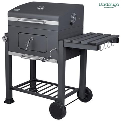 Bbq Barbecue Grill Griglia Xxl A Carbone Carbonella Con Ripiano E Affumicatore