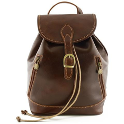 Zaino In Pelle Colore Marrone - Pelletteria Toscana Made In Italy - Zaino en oferta