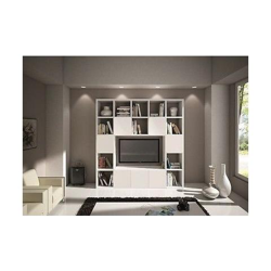 Libreria Parete Moderno Soggiorno Porta Tv Legno Bianco Frassinato Componibile en oferta