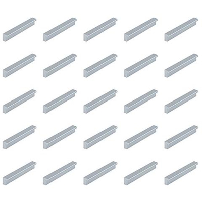 9160825 Maniglia Per Mobile, Cc 160mm, Plastica Abs, Grigio Metallizzato, Set Di 25