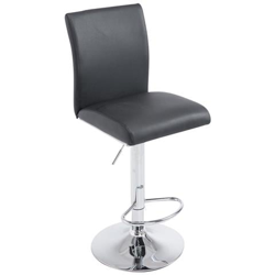 Sgabello Design Köln Con Schienale E Poggiapiedi I Sgabello Alto Imbottito In Similpelle Girevole E Regolabile 60-80,5 CM Nero en oferta