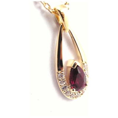 collana oro placcato 'scarlett' rubino - [ f7136]