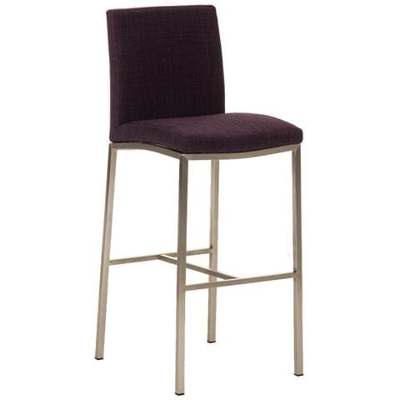 Sedia Sgabello Con Poggiapiedi Cp136 49x40x90cm Struttura Acciaio Tessuto Viola