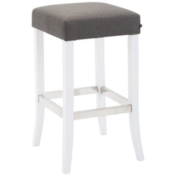 Sgabello Bar VENTA in Legno e Tessuto | Sgabello Imbottito con Poggiapiedi in Alluminio | Sedia Sgabello H 79cm Grigio Scuro Colore base: bianco características