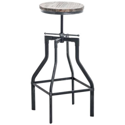 Sgabello Swansea in Legno E Metallo Look Industriale I Sgabello Bar con Poggiapiedi Altezza Regolabile 73-82 CM Stile Loft Amsterdam Argento Antico precio
