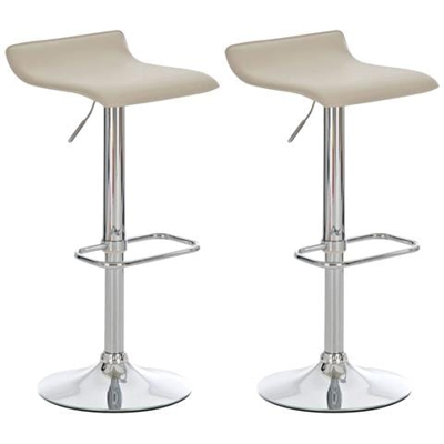 Set 2 Sgabelli Bar Dyn In Similpelle I Coppia Di Sedie Da Cucina Bancone Con Poggiapiedi I 2 Sgabelli Regolabili E Girevoli Crema