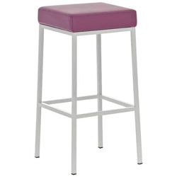 Sgabello Bar Montreal Imbottito In Similpelle I Sgabello Panchetto Design Cucina O Bar Telaio 4 Gambe I Sgabello Bancone H 85 CM Viola Base Metallo Bianco características