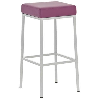 Sgabello Bar Montreal Imbottito In Similpelle I Sgabello Panchetto Design Cucina O Bar Telaio 4 Gambe I Sgabello Bancone H 85 CM Viola Base Metallo Bianco