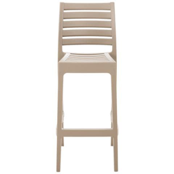 Sgabello Bar Ares in Polipropilene I Sgabello Impilabile con Schienale I Sgabello Outdoor H75 CMI Sgabello Cucina Bancone Resistente Fango precio