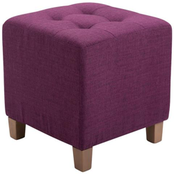 Poggiapiedi Divano Pharao - Sgabello Pouf Capitonné Imbottito in Tessuto I Sgabello Basso Salotto Piedini in Legno I Sgabello Quadrato da Sala 45x45 cm I Pouf Design Salotto Viola en oferta
